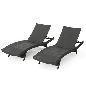 Chaise longue en osier de polyéthylène Salem de Flynama, gris