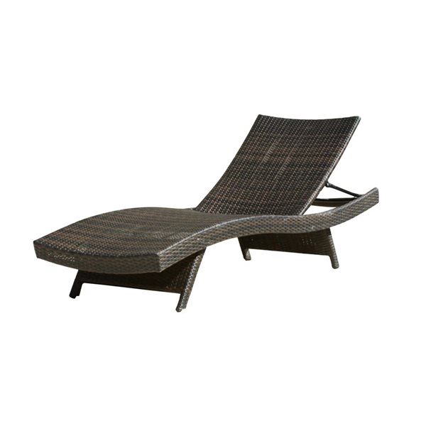 Chaise longue en osier de polyéthylène Salem de Flynama, gris