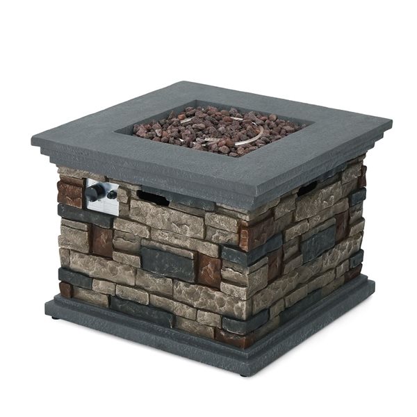 Flynama 40000 BTU 32-in Stone Grey Square MgO Fire Pit