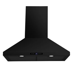 Agua Canada Hamlet 500 CFM 30-in Matte Black Wall-Mounted Pyramid Range Hood
