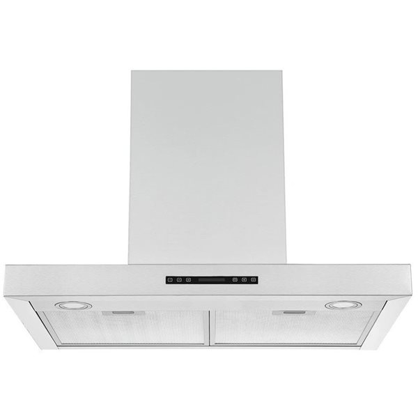 Agua Canada Hercules 500 CFM 30-in Square Stainless Steel Wall Mounted Range Hood with Touch Screen