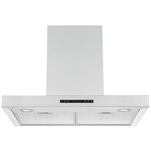 Agua Canada Hercules 500 CFM 30-in Square Stainless Steel Wall Mounted Range Hood with Touch Screen