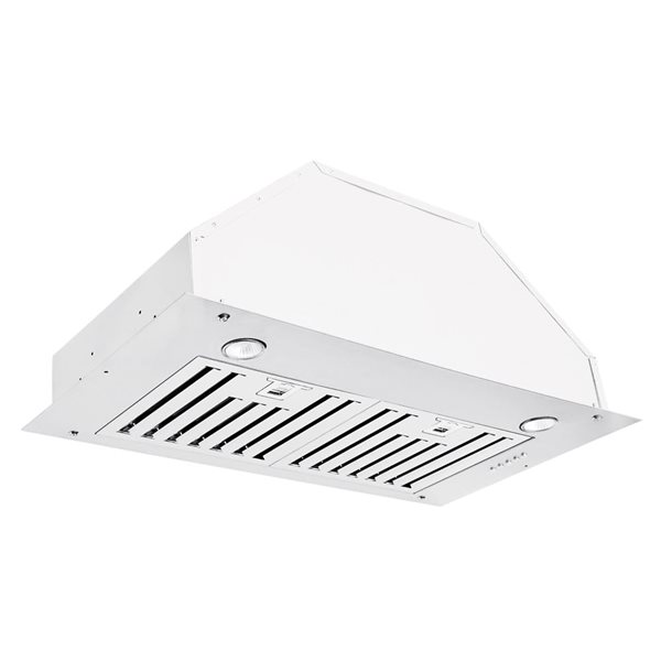 Agua Canada Houlio-W 650 CFM 30-in Built-In Undercabinet Stainless Steel Matte White Finish Range Hood