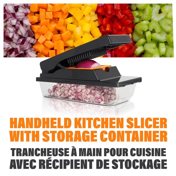 Nutri Slicer XL Handheld Kitchen Food Slicer with Storage Container