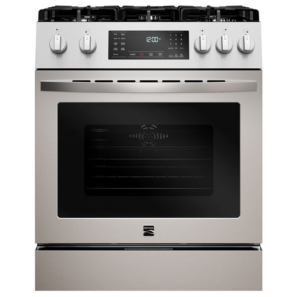 Cuisinière à gaz Kenmore 30 po autoportante 5 brûleurs à four convection 4,8 pi³ et friture à air chaud