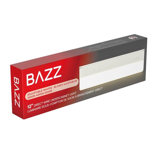BAZZ 12-in Direct Wire Adjustable 3000K-5000K Under Cabinet Light