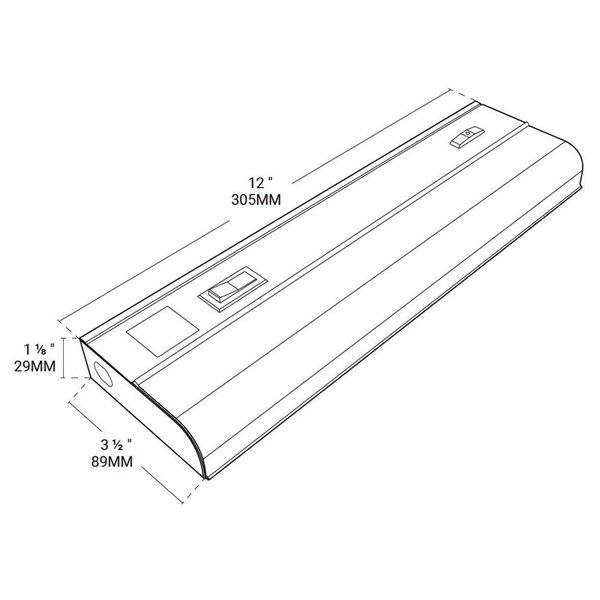 BAZZ 12-in Direct Wire Adjustable 3000K-5000K Under Cabinet Light
