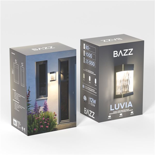 Luminaire mural DEL d'extérieur Luvia de BAZZ 1000 Lumens 12W