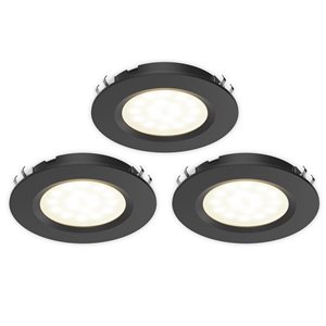 BAZZ 3-Pack 360lm 6W 3000K LED Under Cabinet Puck Light