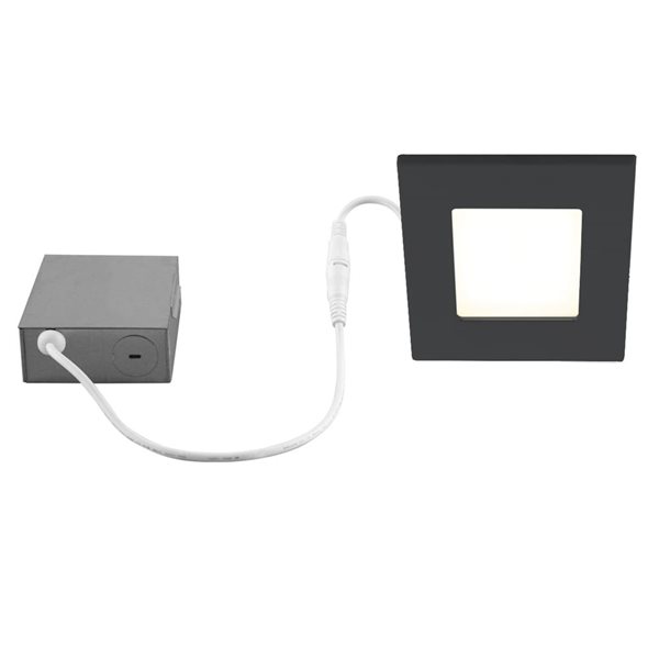 Luminaire noir BAZZ 4 po DEL encastré