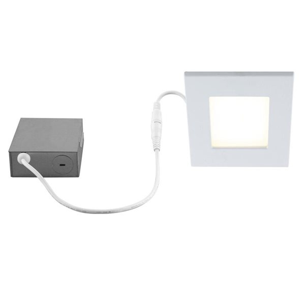 Luminaire blanc BAZZ 4 po DEL encastré