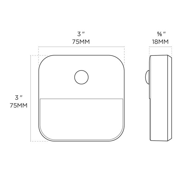 Veilleuse rechargeable BAZZ à détecteur de mouvement blanc doux 3000K