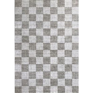 Tapis d'intérieur doux à carreaux beige et marron Eclipse par Rug Branch 6 x 9 po