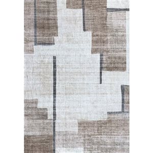 Tapis d'intérieur moderne beige et marron de style milieu de siècle Eclipse par Rug Branch 6 x 9 po