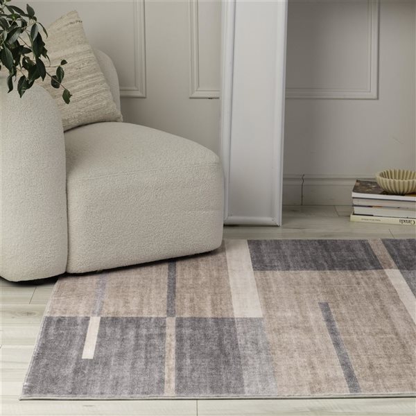 Rug Branch Eclipse 6 x 9-in Mid-Century Modern Brown Grey Indoor Area Rug