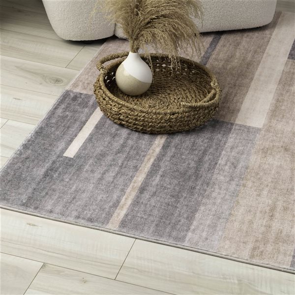 Rug Branch Eclipse 6 x 9-in Mid-Century Modern Brown Grey Indoor Area Rug