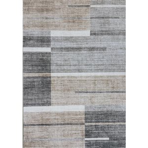 Tapis d'intérieur moderne brun-gris de style milieu de siècle Eclipse par Rug Branch 6 x 9 po