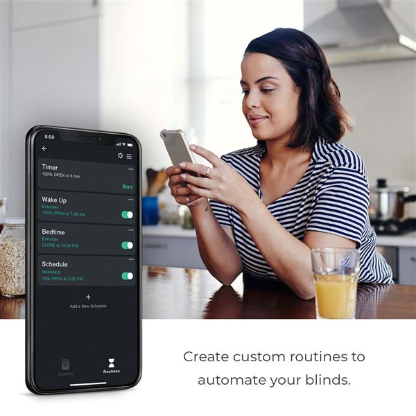 Globe Electric Wi-Fi Voice Activated Smart Blind Kit - No Hub Required