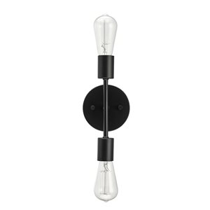 Globe Electric Alexandria 2-Light Matte Black Reversible Vanity Light