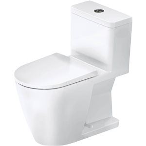 Toilette monobloc à 2 chasses D-Neo Duravit en blanc 28 po H,  siège en sus