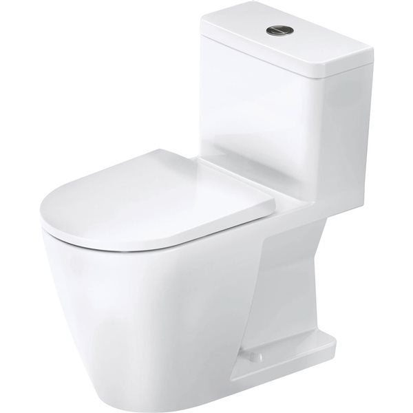 Duravit D-Neo 28-in H White 1-Piece Dual Flush Floorstanding Elongated Toilet - Seat Not Included