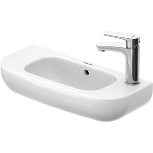 Duravit D-Code White Vitreous China Wall-Mount Rectangular Bathroom Sink w/ Overflow - 19.75 L x 11.75-in W