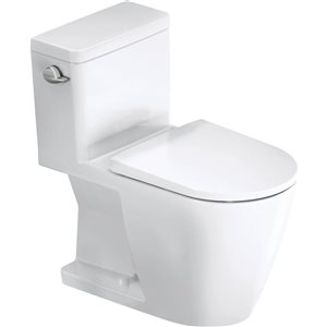 Toilette monobloc à 1 chasse D-Neo Duravit blanche 28 po H avec levier à gauche