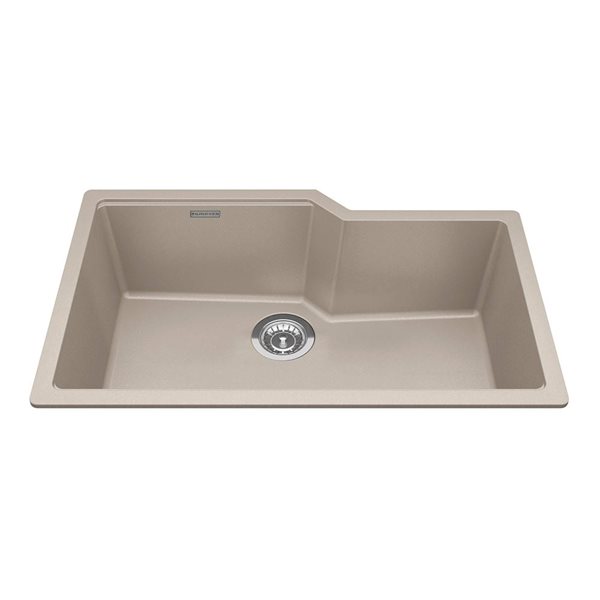 Franke Granite Series 30.69 x 19.69-in Champagne Granite Composite Undermount Single Bowl Kitchen Sink