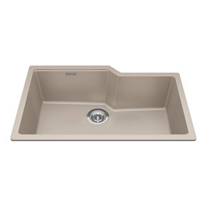 Franke Granite Series 30.69 x 19.69-in Champagne Granite Composite Undermount Single Bowl Kitchen Sink