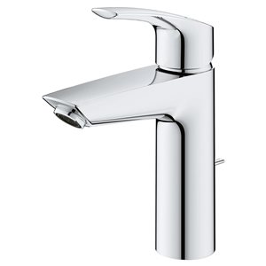 Robinet mitigeur de lavabo Eurosmart de GROHE en chrome brillant monotrou à col-de-cygne bas