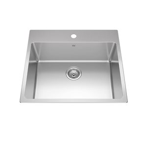 Franke Brookmore 25.1 x 22.1-in Stainless Steel Drop-in Single Bowl Kitchen Sink