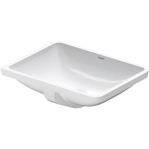 Duravit Starck 3 20.88-in White Vitreous China Undermount Rectangular Bathroom Sink w/ Overflow