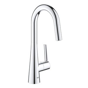GROHE Zedra Chrome 1-Handle Pull-Down Dual-Spray Deck-Mount Kitchen Faucet