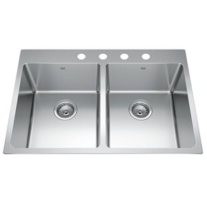 Franke Brookmore 31 x 20.9-in Stainless Steel Drop-in 50/50 Double Bowl Kitchen Sink