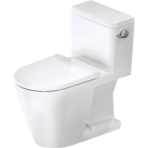 Duravit D-Neo 28-in H White 1-Piece Single Flush Floorstanding Elongated Toilet - Right-Hand Lever