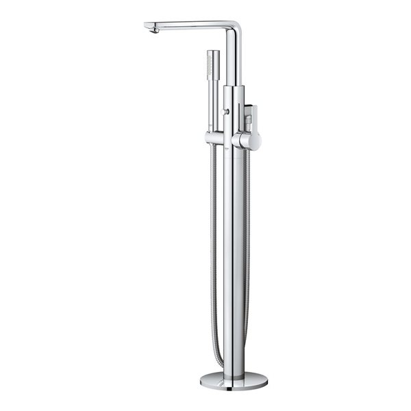 Robinet de baignoire sur pied monotrou en chrome Lineare de GROHE avec douche à main