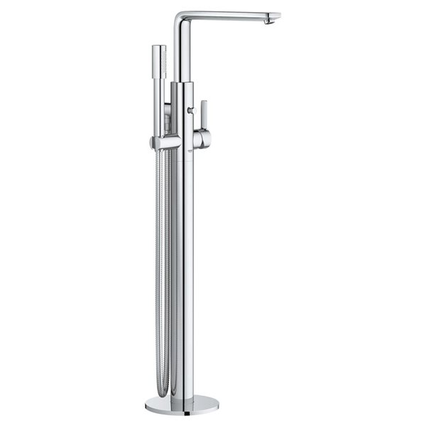 GROHE Lineare Chrome Single-Hole Floor-Mounted Bathtub Filler with Hand Shower