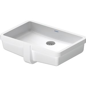 Petit lavabo encastré Vero Duravit en porcelaine blanche 19,13 po avec trop-plein