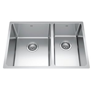 Franke Brookmore 26.6 x 18.2-in Stainless Steel Undermount 60/40 Double Bowl Kitchen Sink