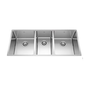 Évier de cuisine à trois cuves 33/33/33 sous-plan en acier inoxydable Brookmore Franke 41,5 x 16,6 po