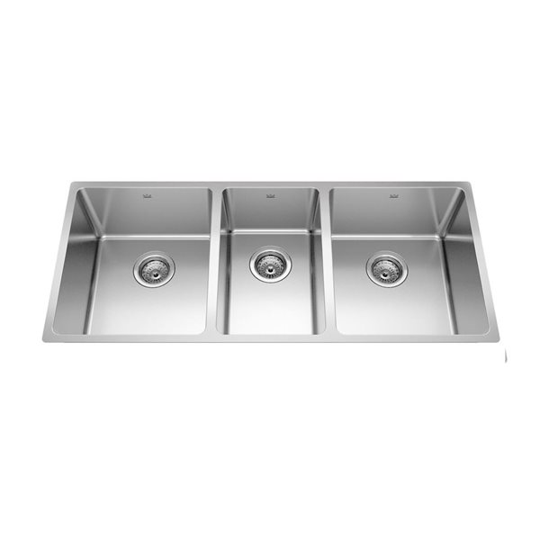 Franke Brookmore 41.5 x 16.6-in Stainless Steel Undermount 33/33/33 Triple Bowl Kitchen Sink