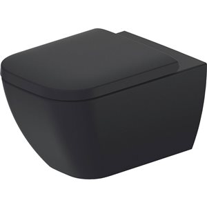 Duravit Happy D.2 0.8/1.28 GPF Anthracite Dual Flush Wall-Mounted 1-Piece Elongated Toilet Bowl