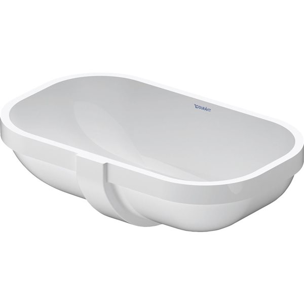 Duravit D-Code 19.5-in White Vitreous China Undermount Rectangular Bathroom Sink w/ Overflow