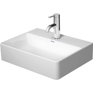 Lavabo rectangulaire mural DuraSquare Duravit en porcelaine blanche 18,75 L. x 15 po l.