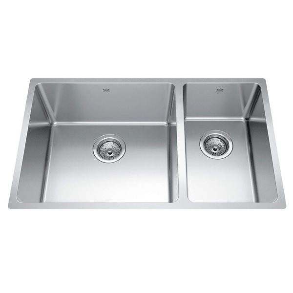 Franke Brookmore 30.6 x 18.2-in Stainless Steel Undermount 60/40 Double Bowl Kitchen Sink