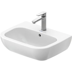 Duravit D-Code 21.63-in White Vitreous China Wall-Mount Rectangular Bathroom Sink w/ Overflow