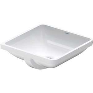 Duravit Starck 3 20.63-in White Vitreous China Undermount Rectangular Bathroom Sink w/ Overflow