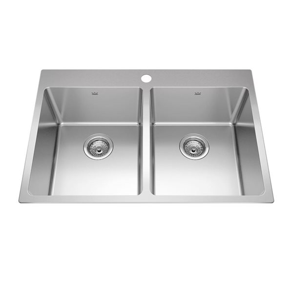 Franke Brookmore 31 x 20.9-in Stainless Steel Drop-in 50/50 Double Bowl Kitchen Sink