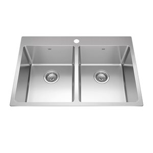 Franke Brookmore 31 x 20.9-in Stainless Steel Drop-in 50/50 Double Bowl Kitchen Sink