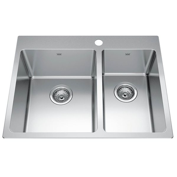 Franke Brookmore 27 x 20.9-in Stainless Steel Drop-in 60/40 Double Bowl Kitchen Sink